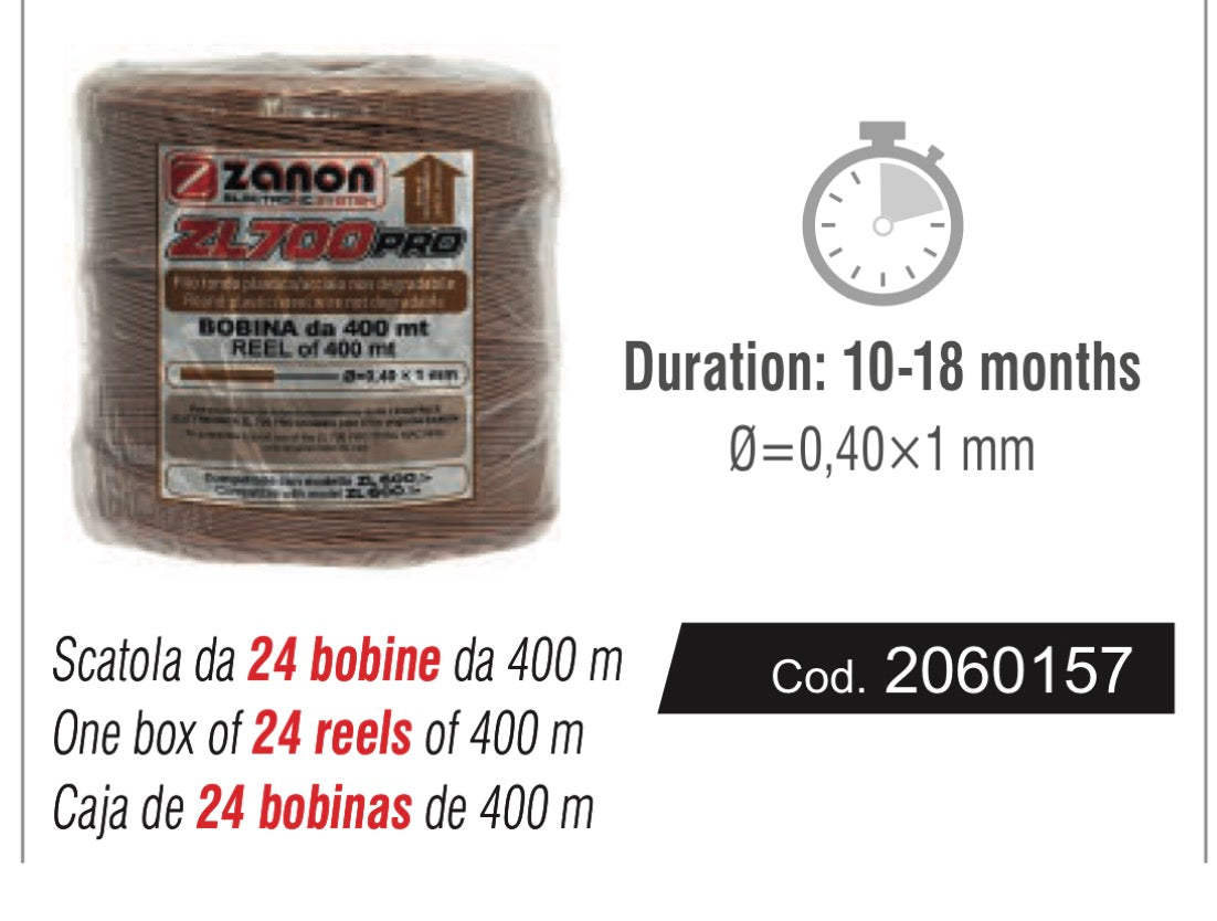Bobina Filo legatrice Zanon ZL700 - 600S/640S codice 2060157 400MT Marrone PZ24
