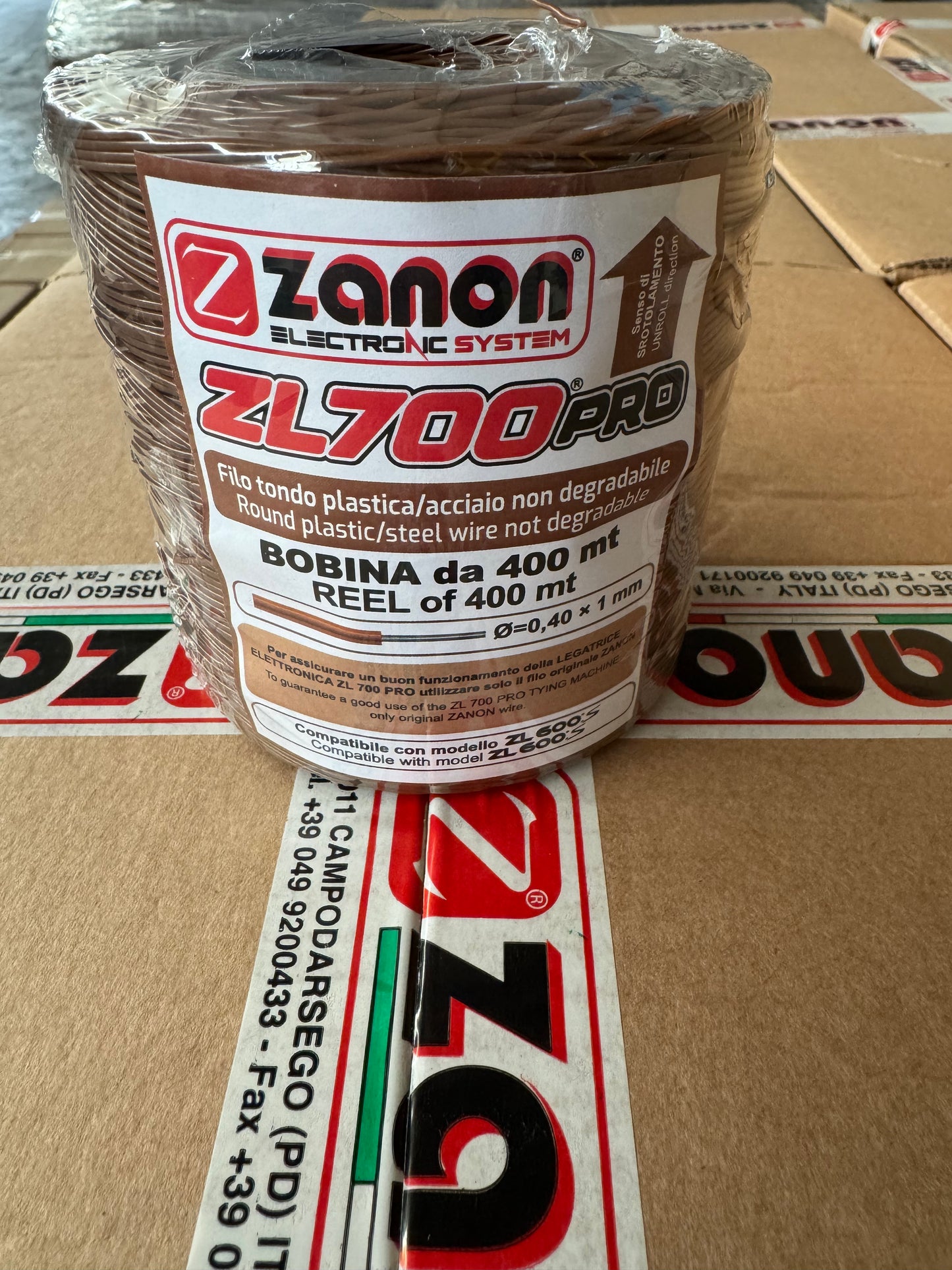Bobina Filo legatrice Zanon ZL700 - 600S/640S codice 2060157 400MT Marrone PZ24